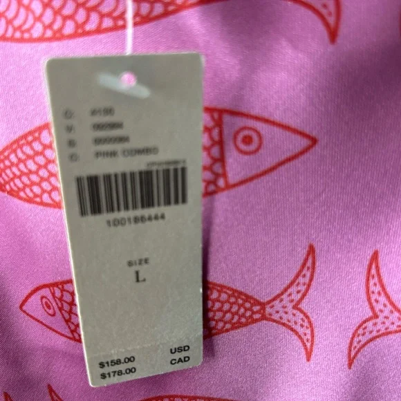 Anthropology Pink Fish Print Midi Dress - Picture 4 of 5